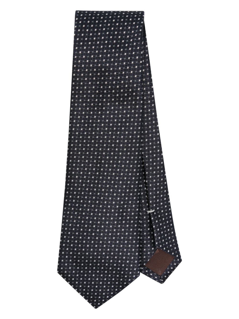 Geometric-patterned tie - Blue