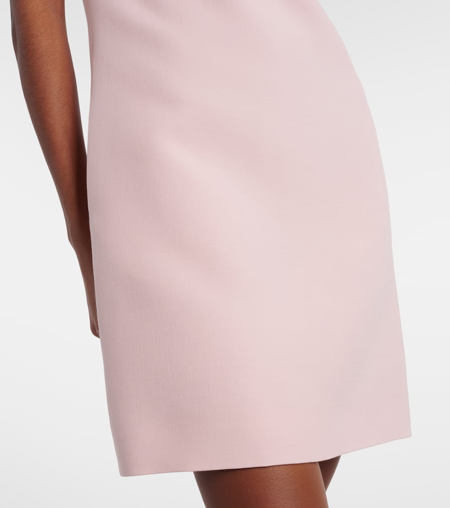 Feather-trimmed turtleneck Crepe Couture minidress