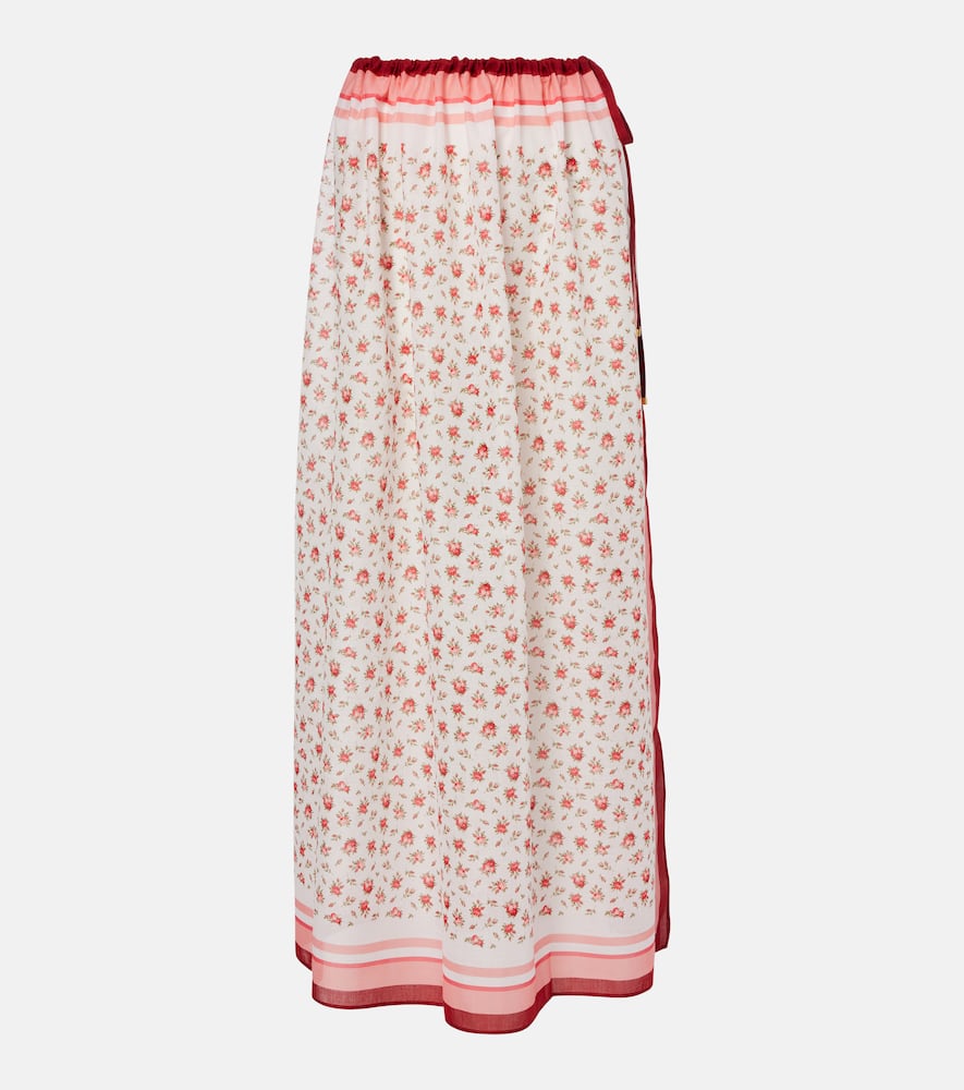 Floral cotton beach cover-up