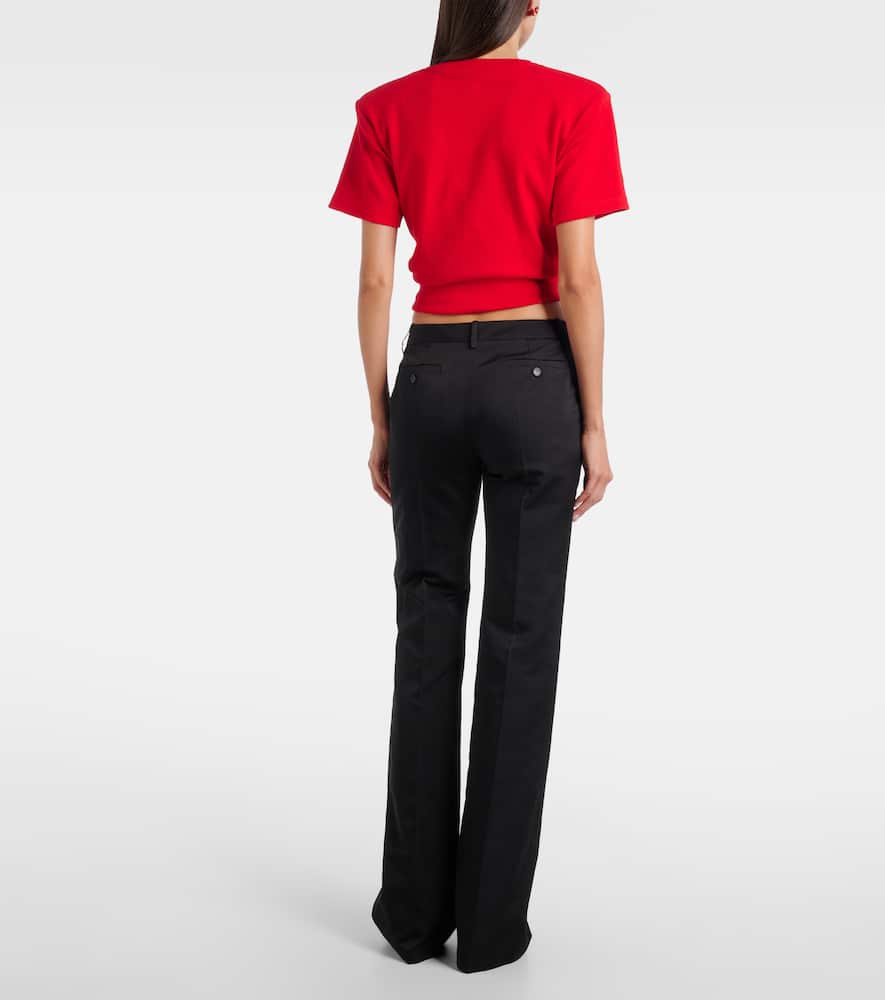 Cotton and silk flared pants