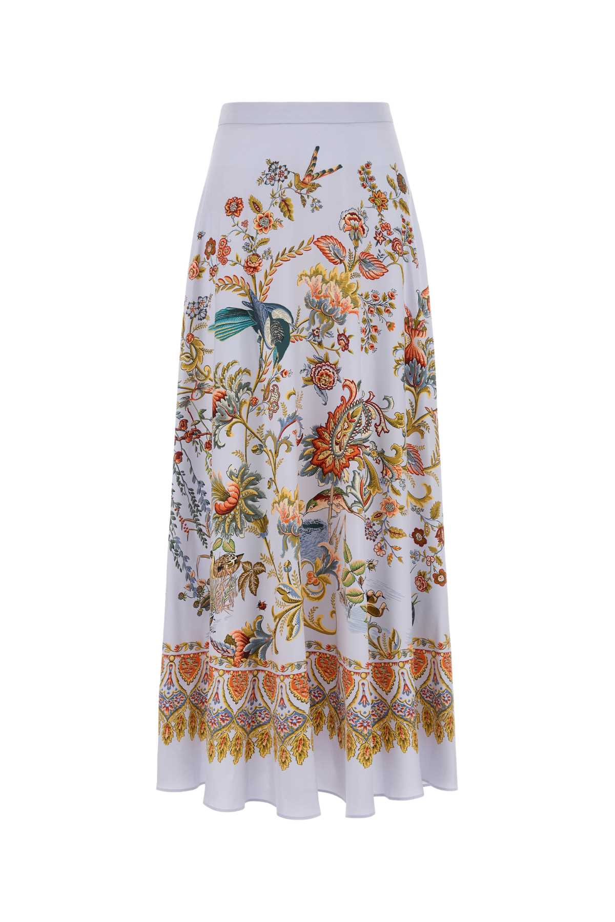 White Printed Maxi Skirt