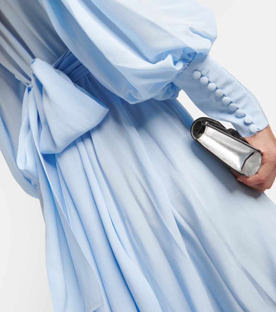 Draped silk midi dress