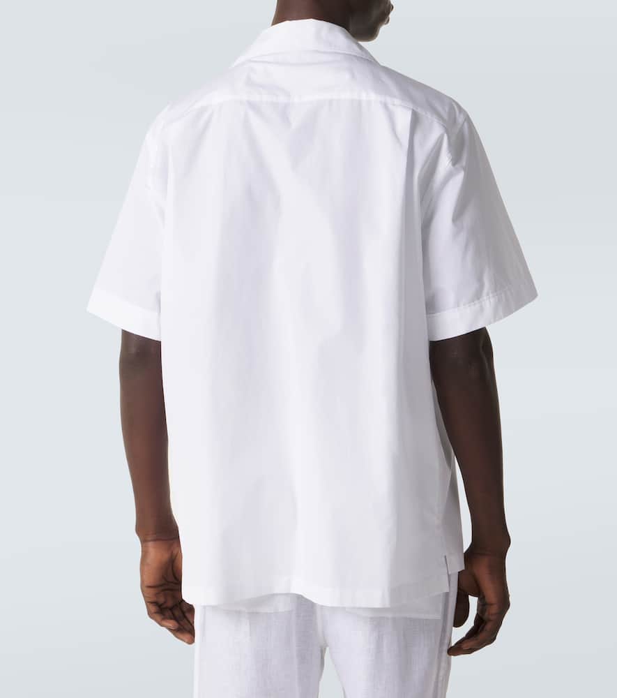 Logo cotton poplin bowling shirt