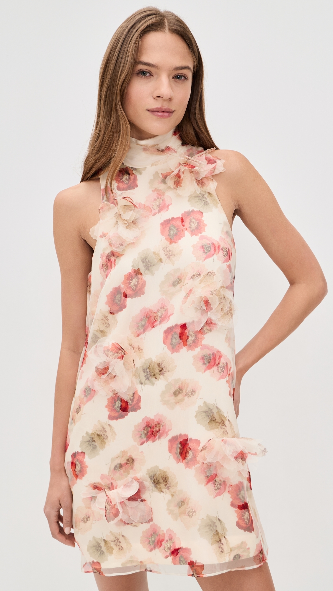 Floating Poppies Sylvia Dress gardenia multi