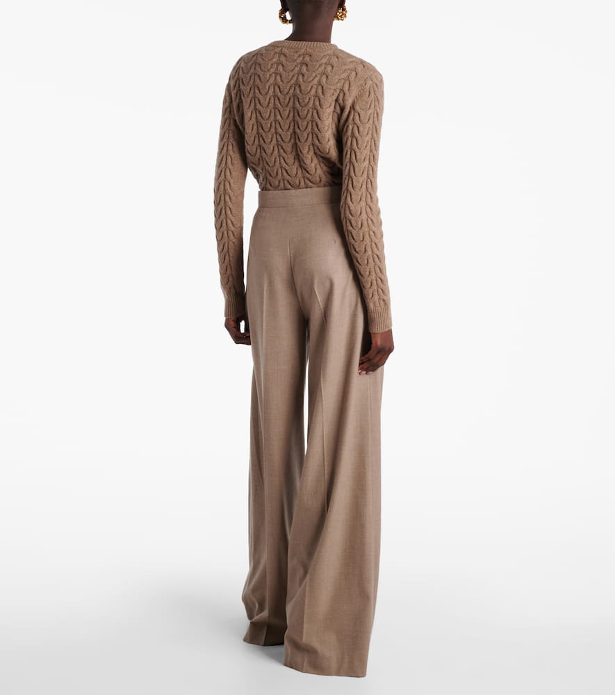 Cashmere-blend wide-leg pants