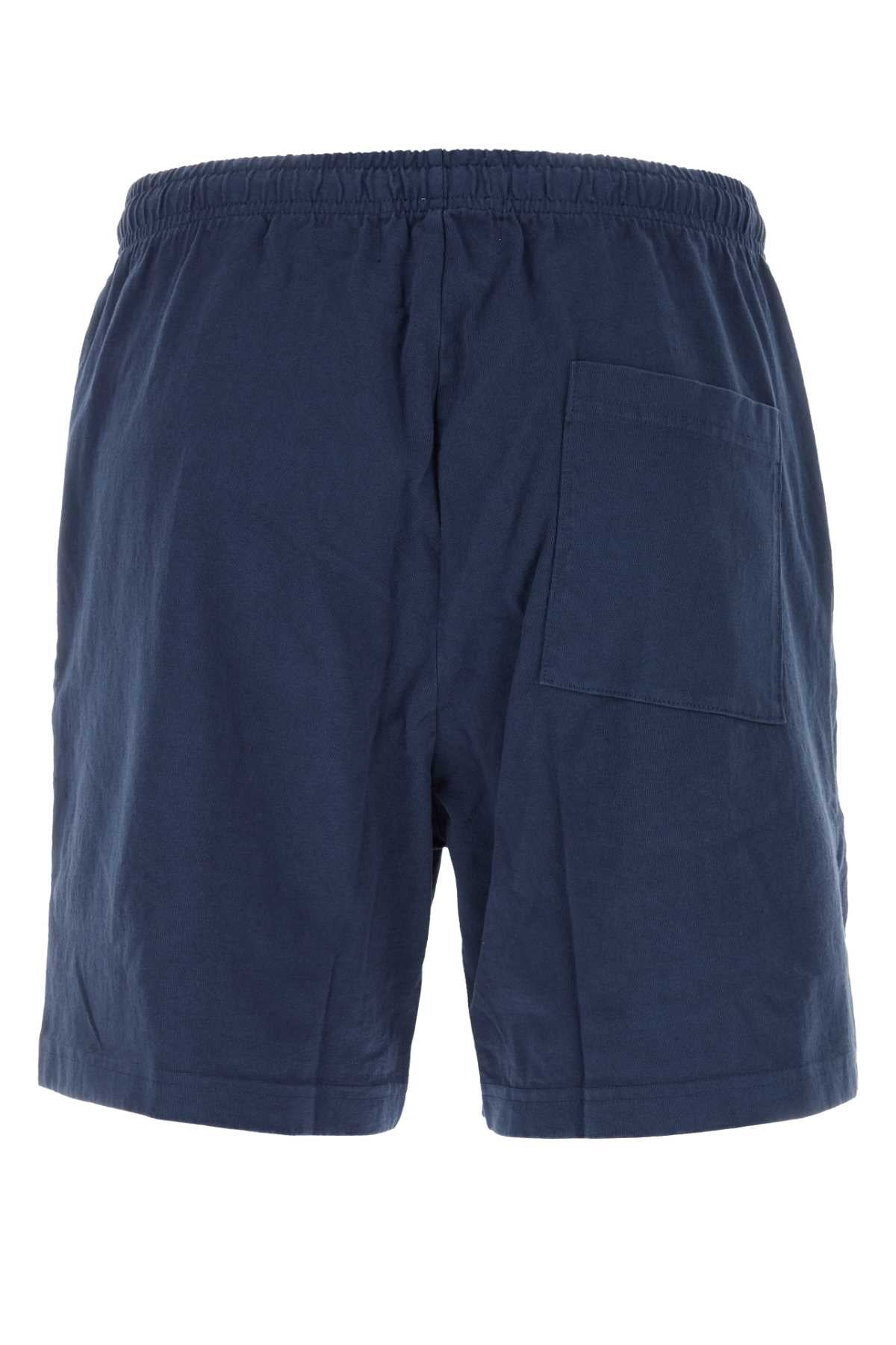 Harmony Navy Blue Cotton Bermuda Shorts