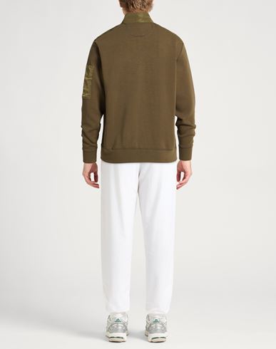 Man Sweatshirt Military green Size XL Cotton, Polyester, Elastane