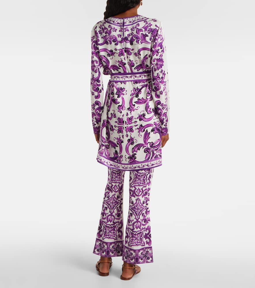 Majolica silk-blend minidress