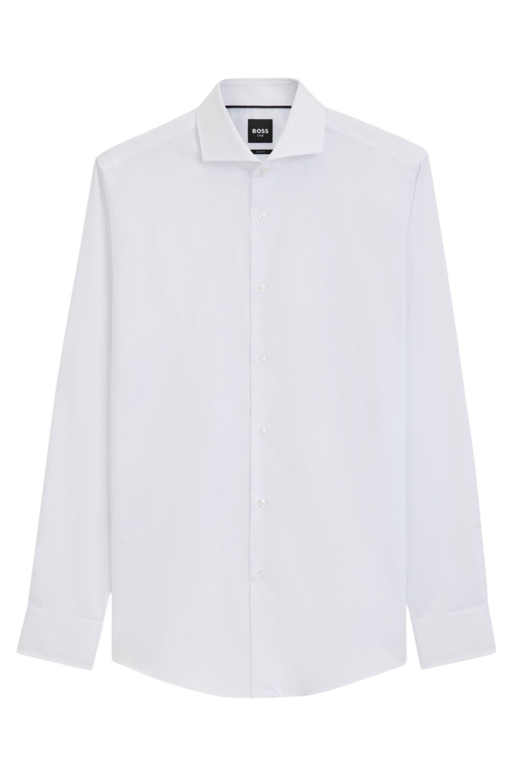 White Regular Solid Shirt