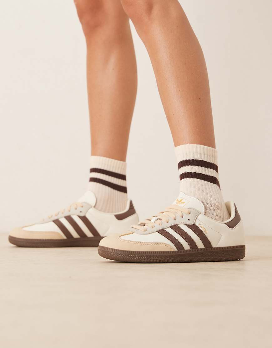 Samba OG trainers in cream and brown-White