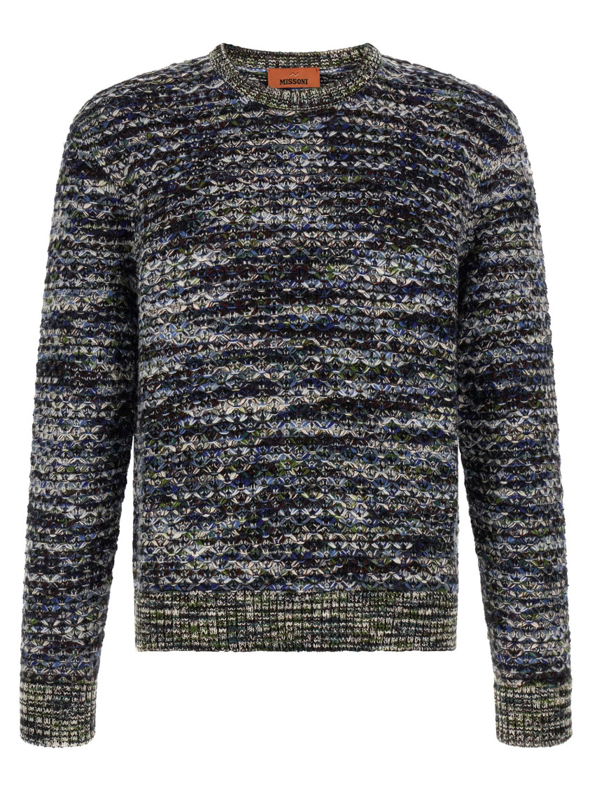 Multicolor Knitted Crew Neck Sweater