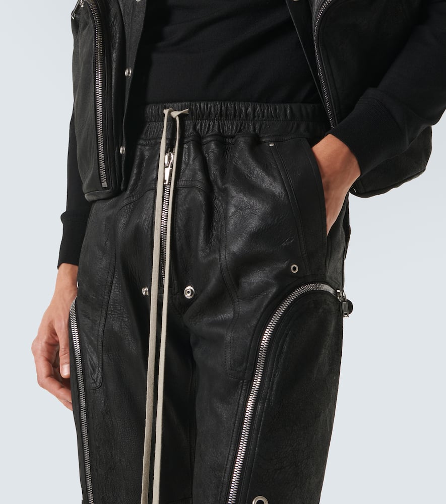 Leather cargo pants