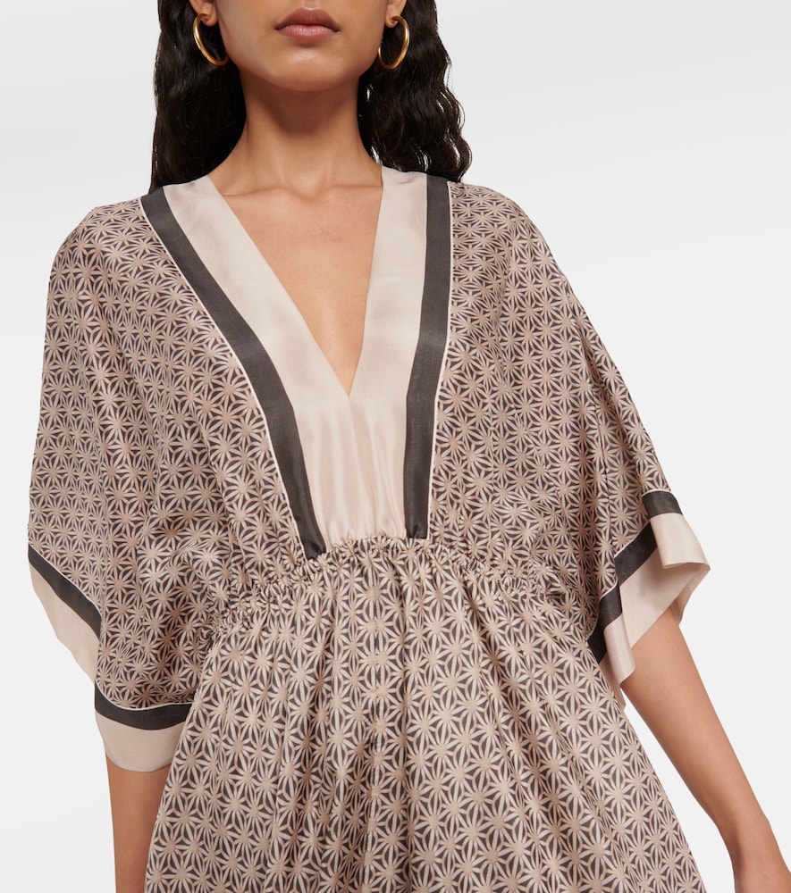 Printed silk kaftan
