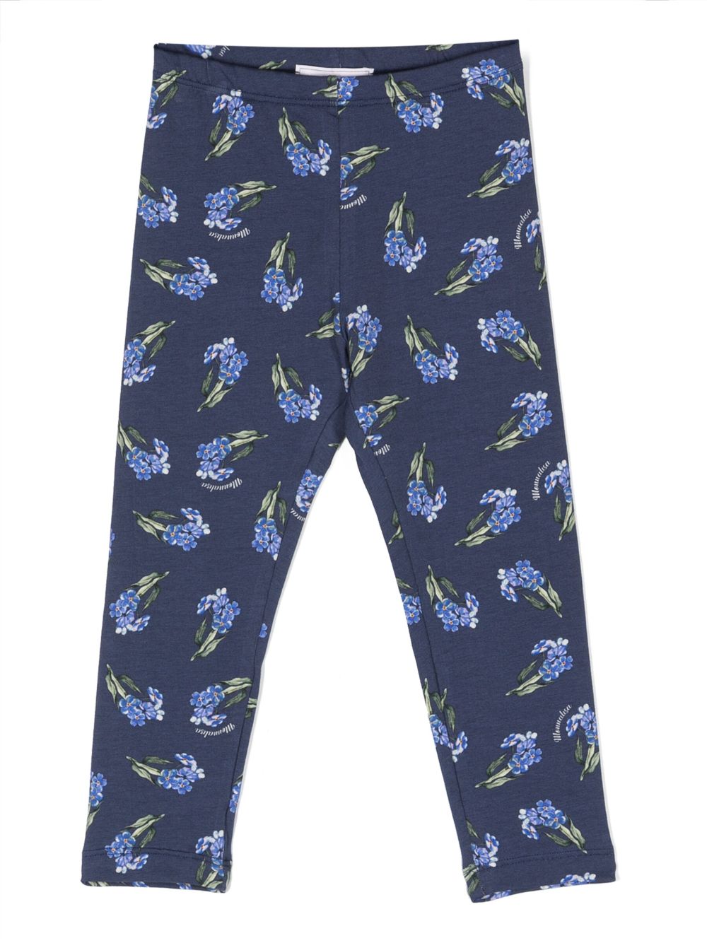Floral-print stretch-cotton leggings - Blue
