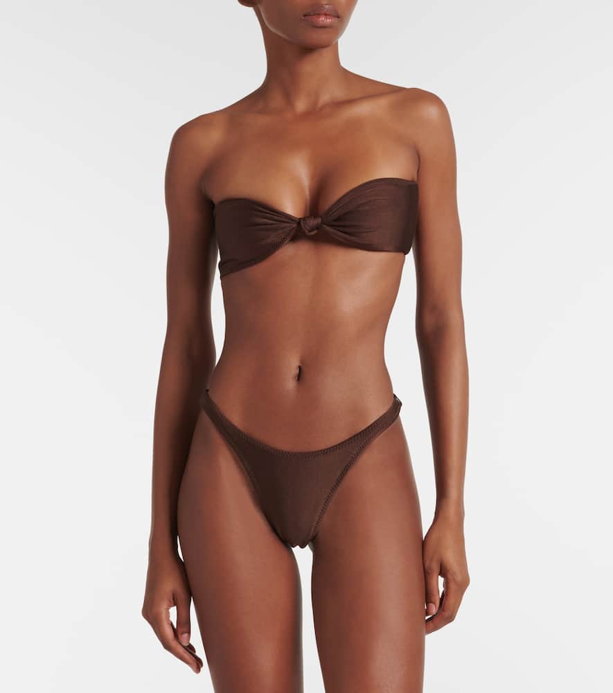 Knotted bandeau bikini top