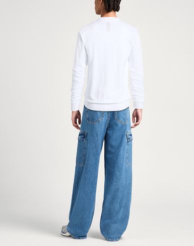 Man Sweatshirt Off white Size L Cotton, Elastane