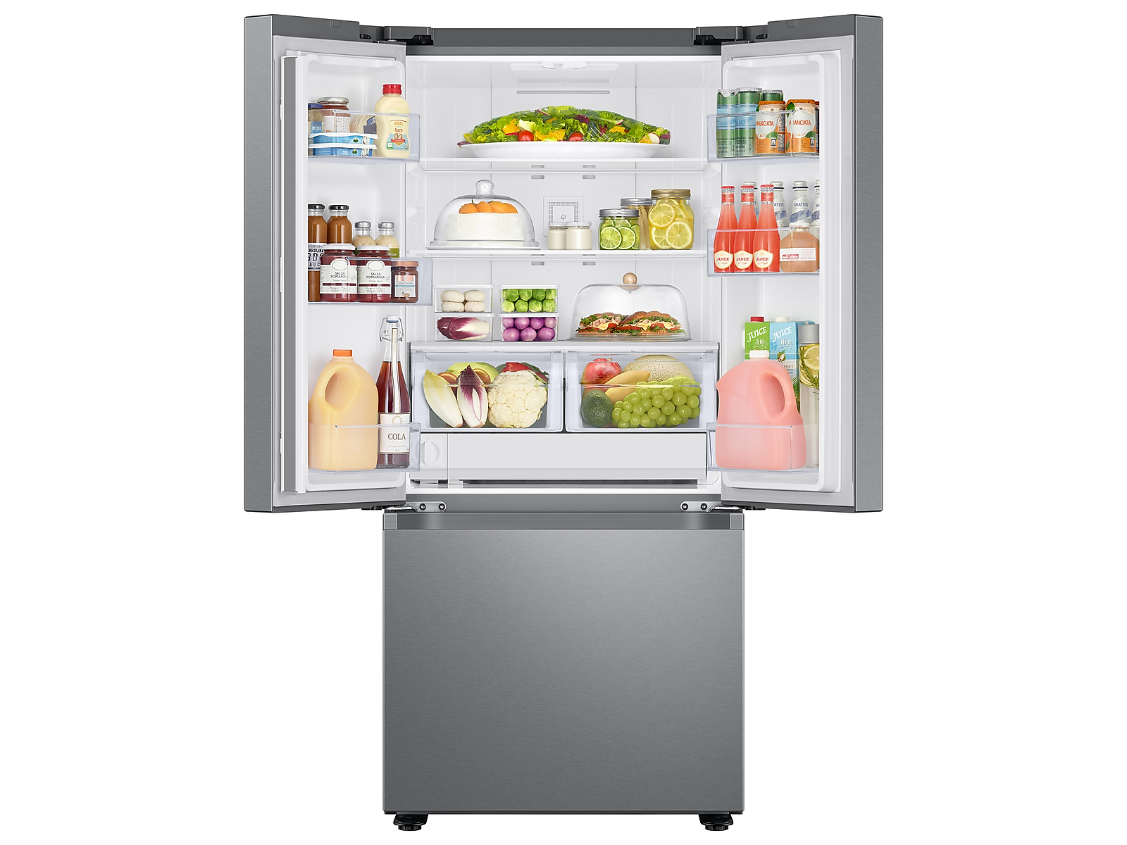 22 cu. ft. Smart 3-Door French Door Refrigerator with External Water Dispenser in Silver(RF22A4221SR/AA)
