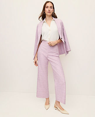 Ann Taylor The Petite Side Zip Straight Pant in Tweed