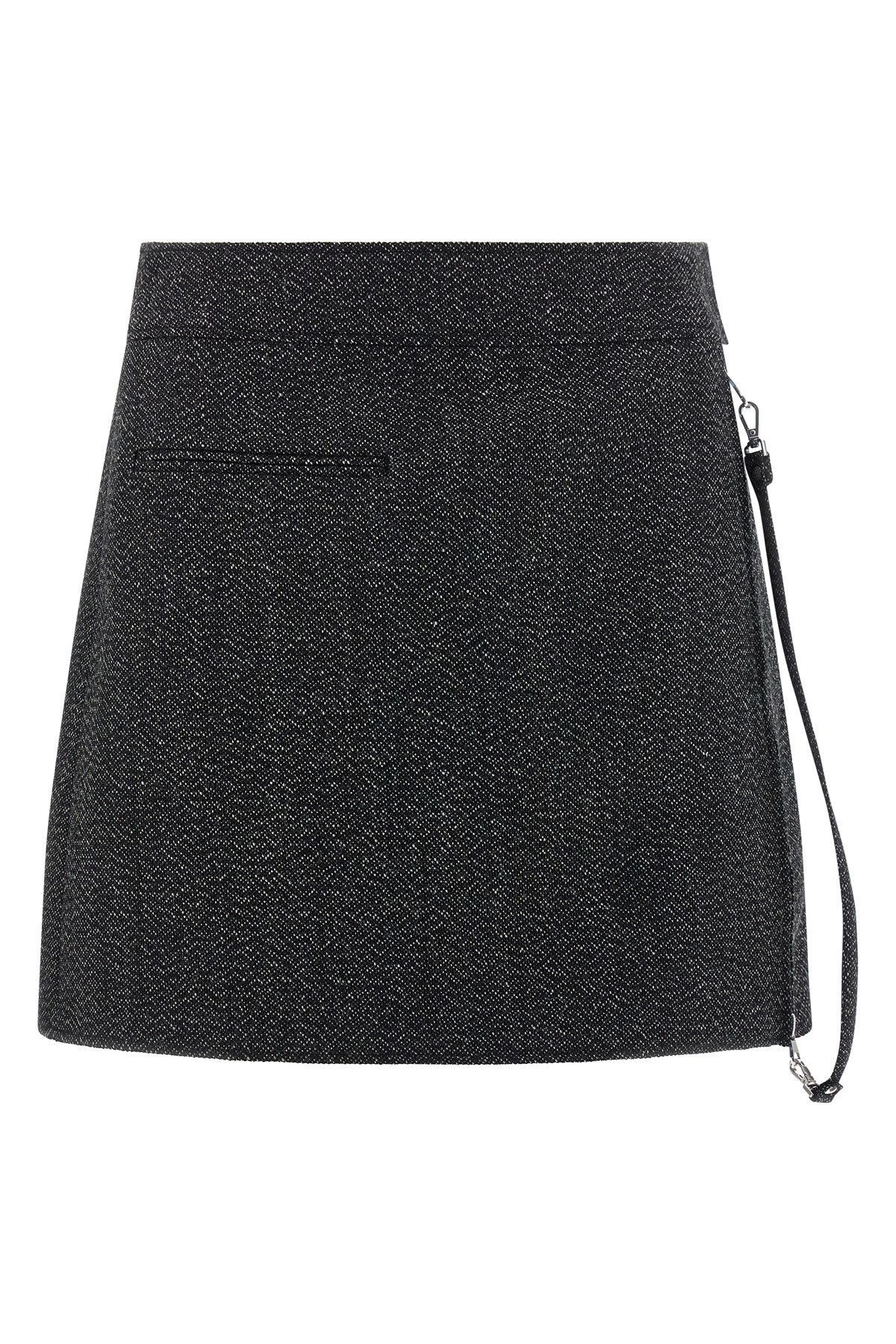 'Zipped Caviar Mini' Skirt