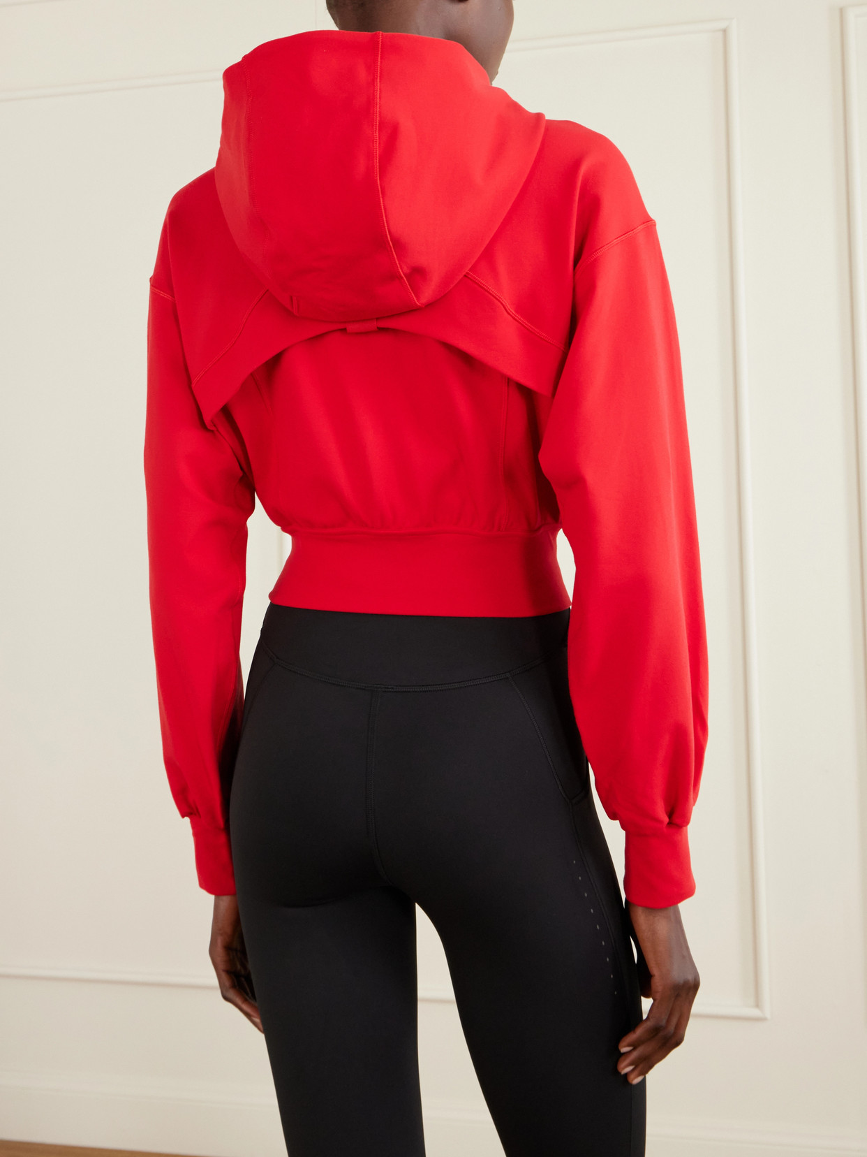 Define Cropped Nulu Hooded Jacket - Red