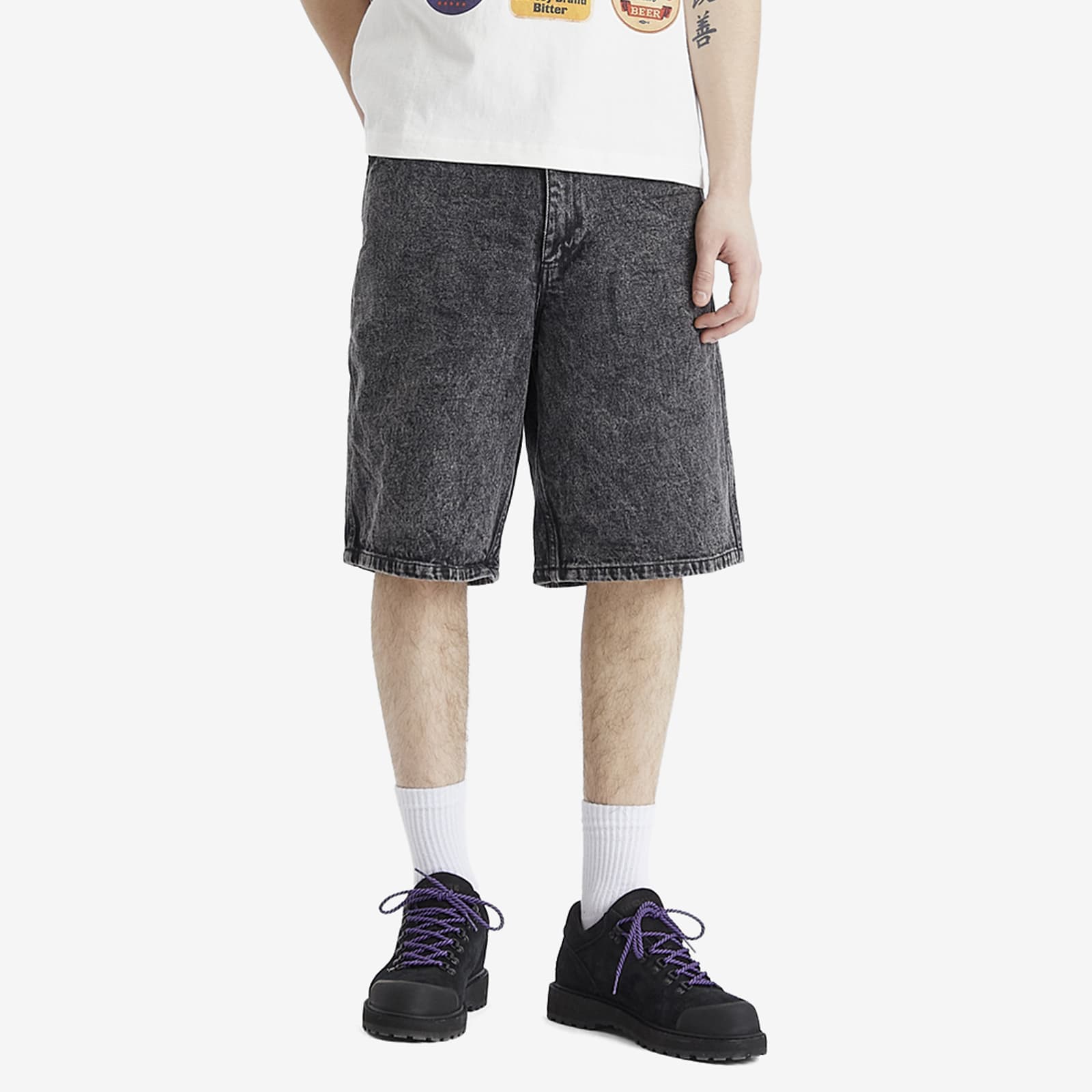 Heresy Men's Stearne Denim Shorts in Ash