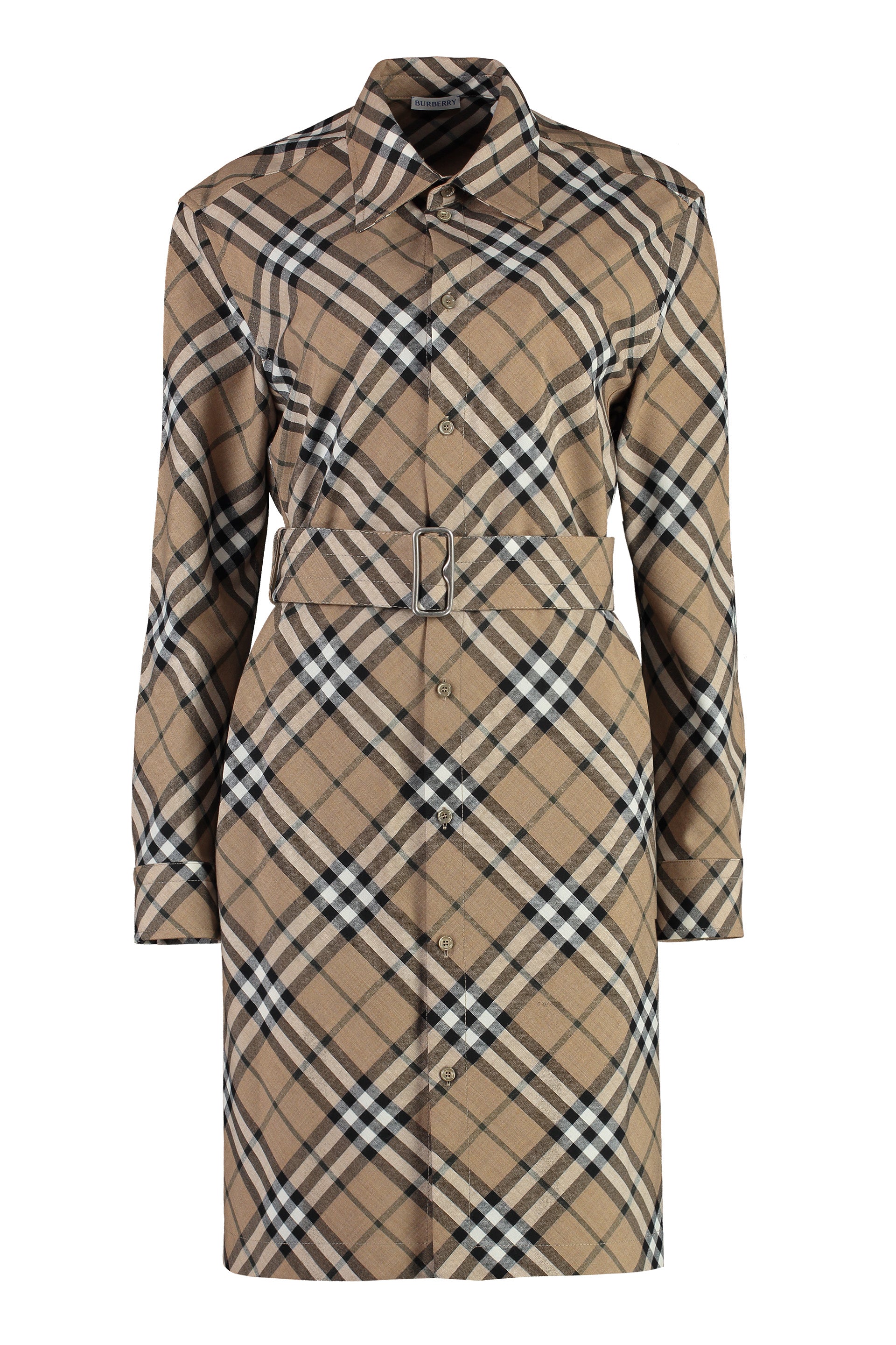 Check Belted Mini Shirtdress