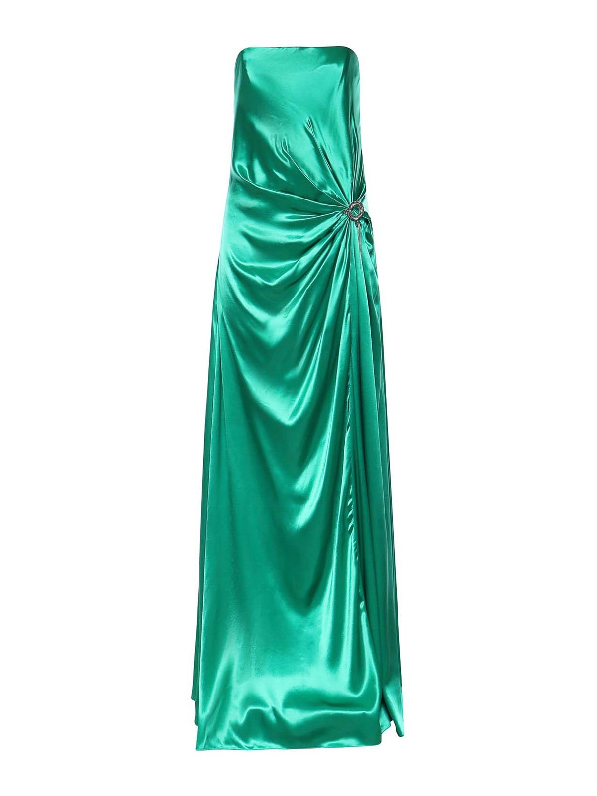 Long Dress With Rhinestone Circle Tassel