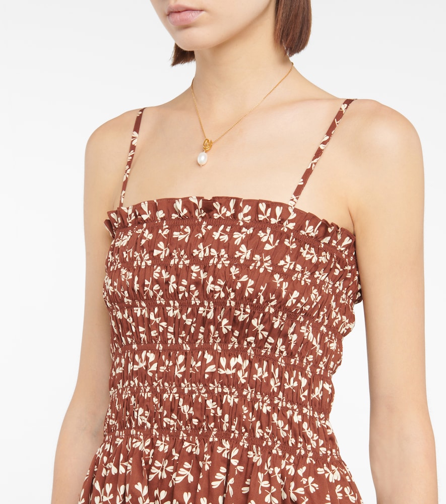 Tory Burch Printed smocked cotton minidress