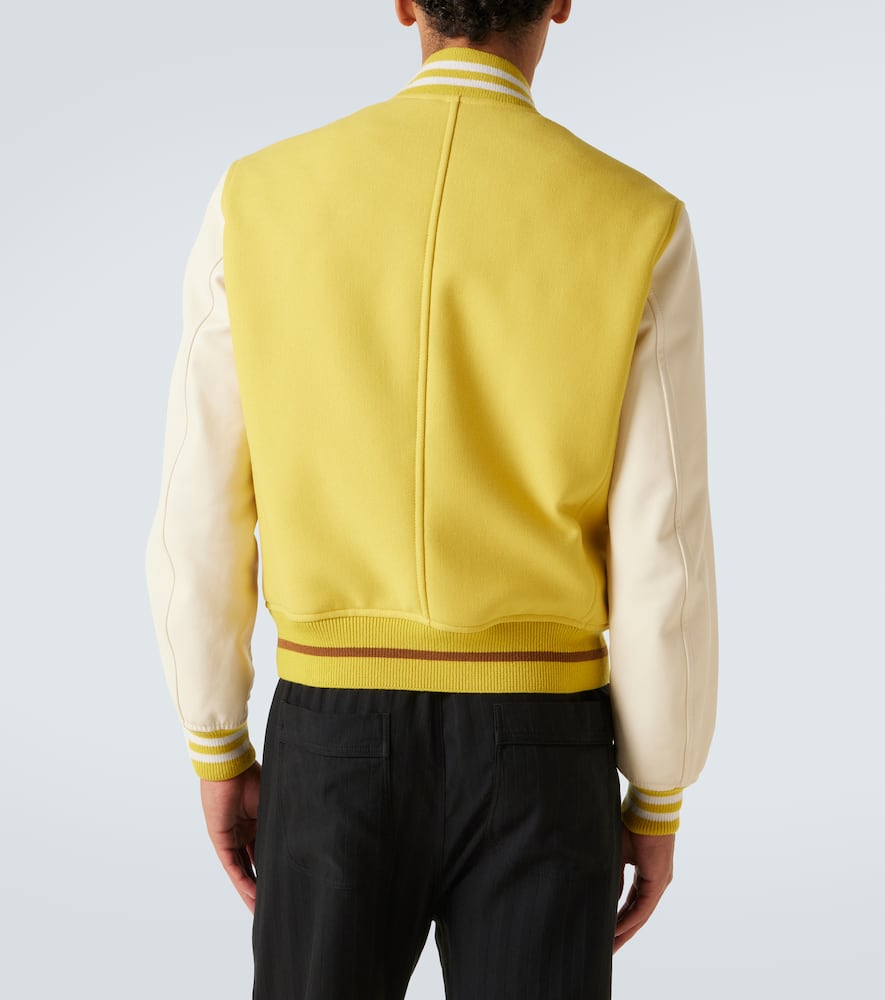 Wool and leather varsity jacket