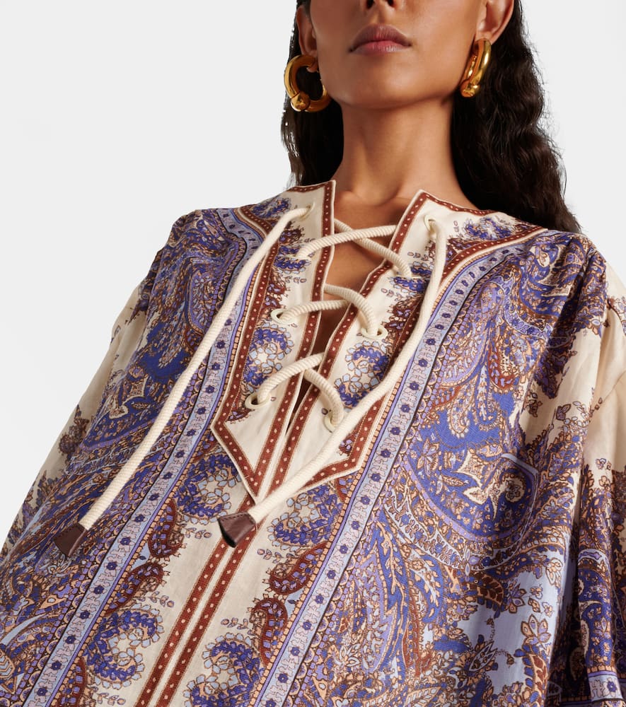 Ottie Eyelet paisley linen minidress