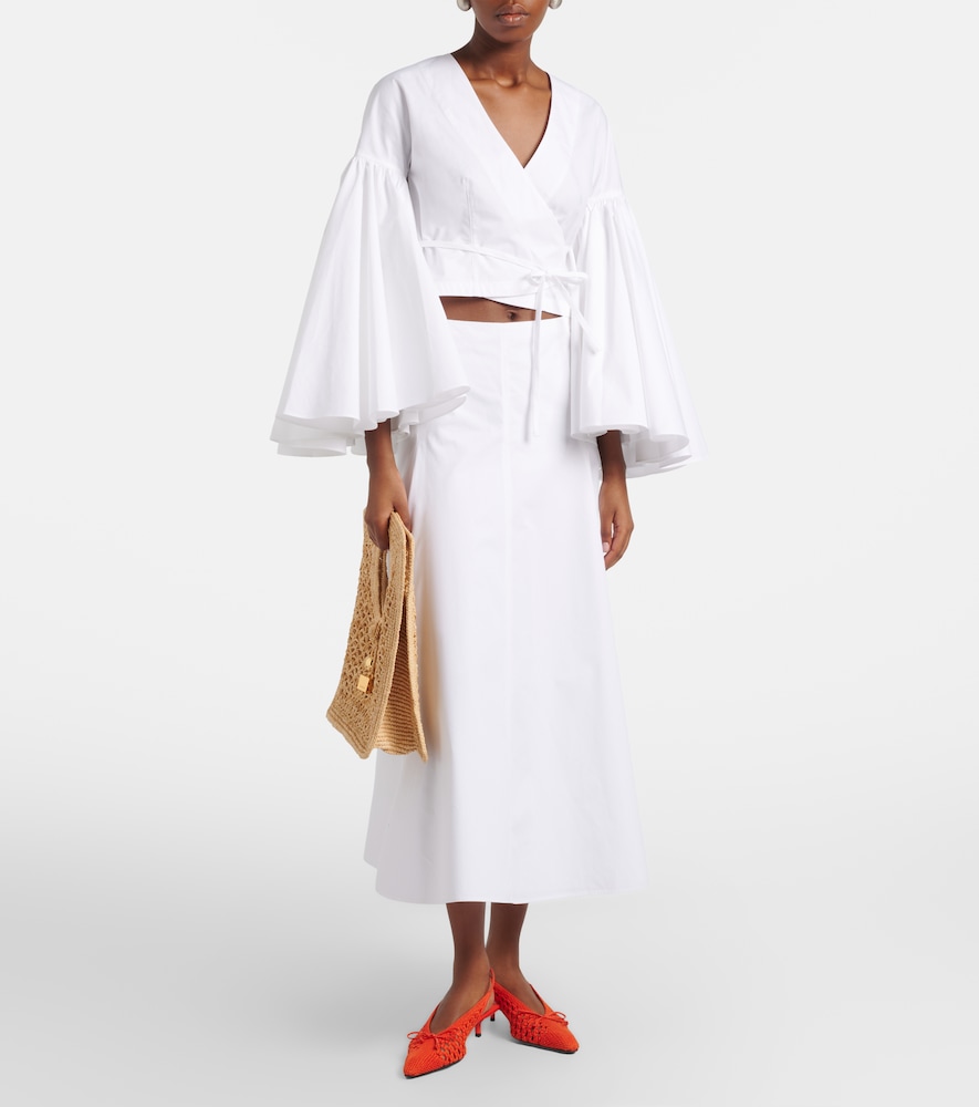 Paysan cotton poplin wrap top
