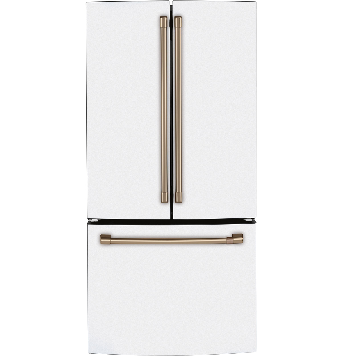 ADA 18.6 Cu. Ft. Matte White With Brushed Bronze Counter-Depth French-Door Refrigerator