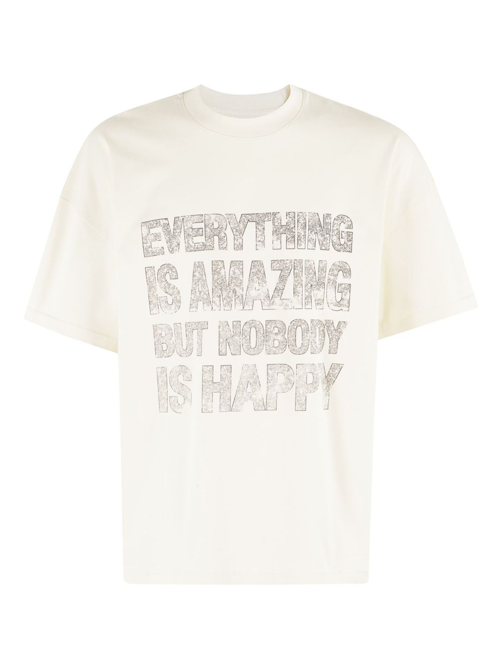 Quote slogan-print T-shirt - Neutrals