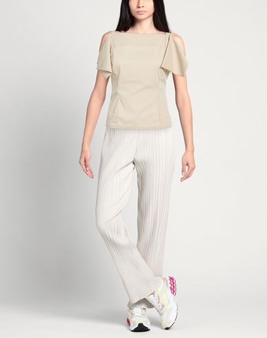 Woman Top Beige Size 6 Cotton, Polyamide, Elastane