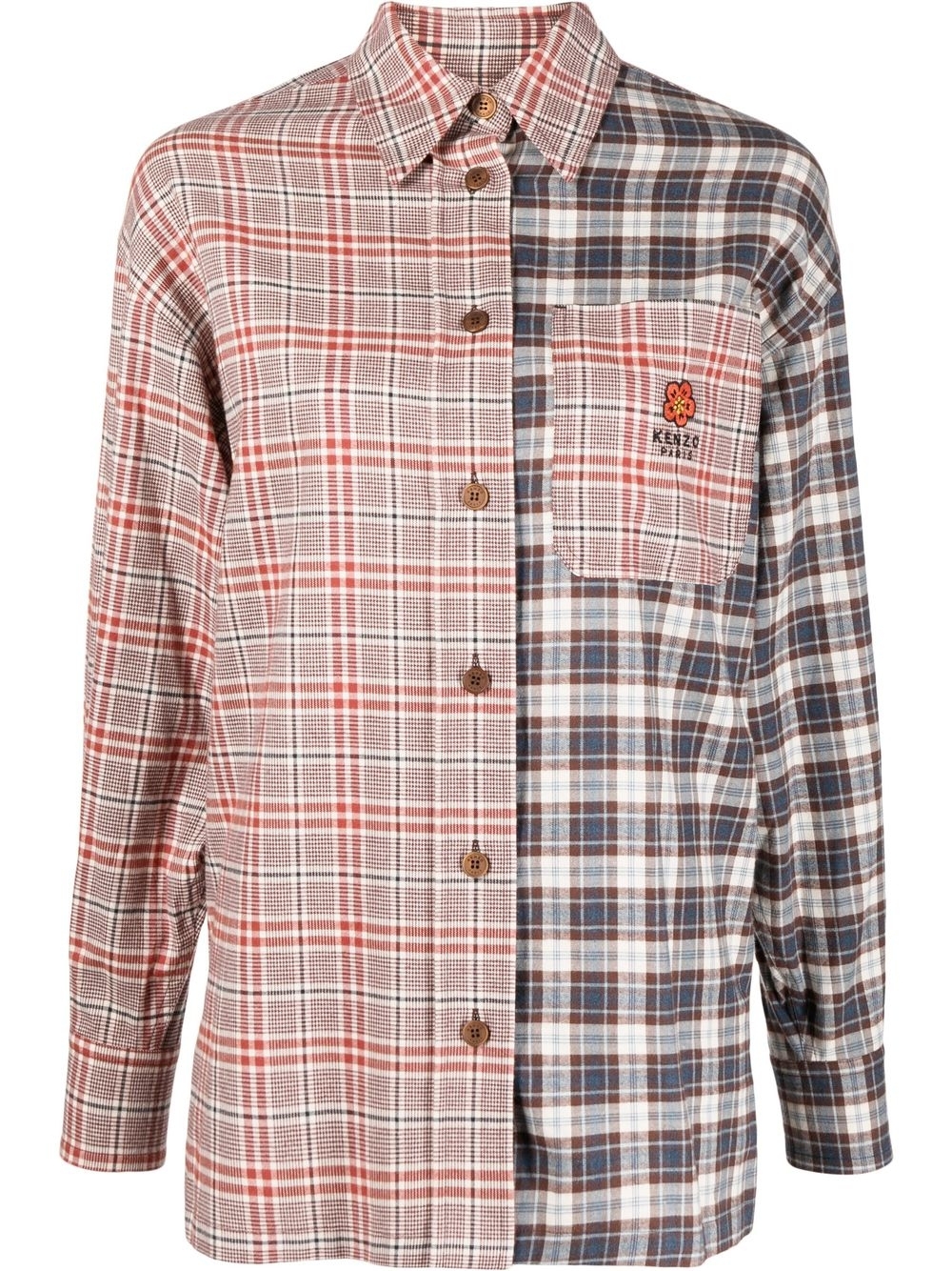 Mix-print shirt - Red