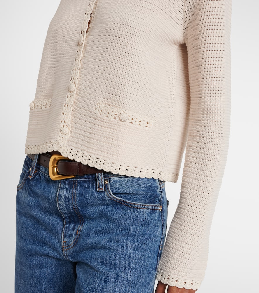 Crochet-trimmed wool-blend jacket