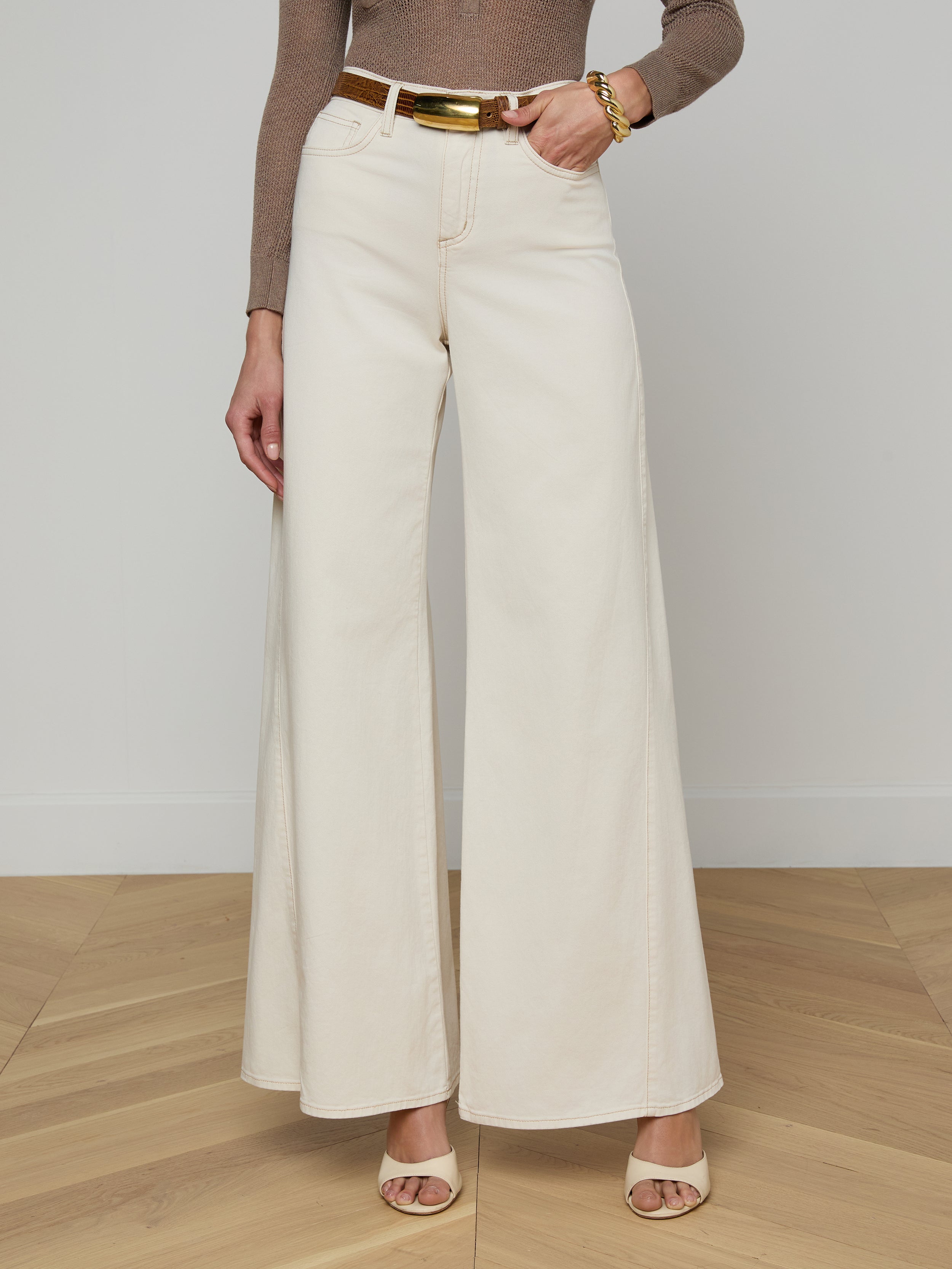 Beau Wide-Leg Jean In Macadamia