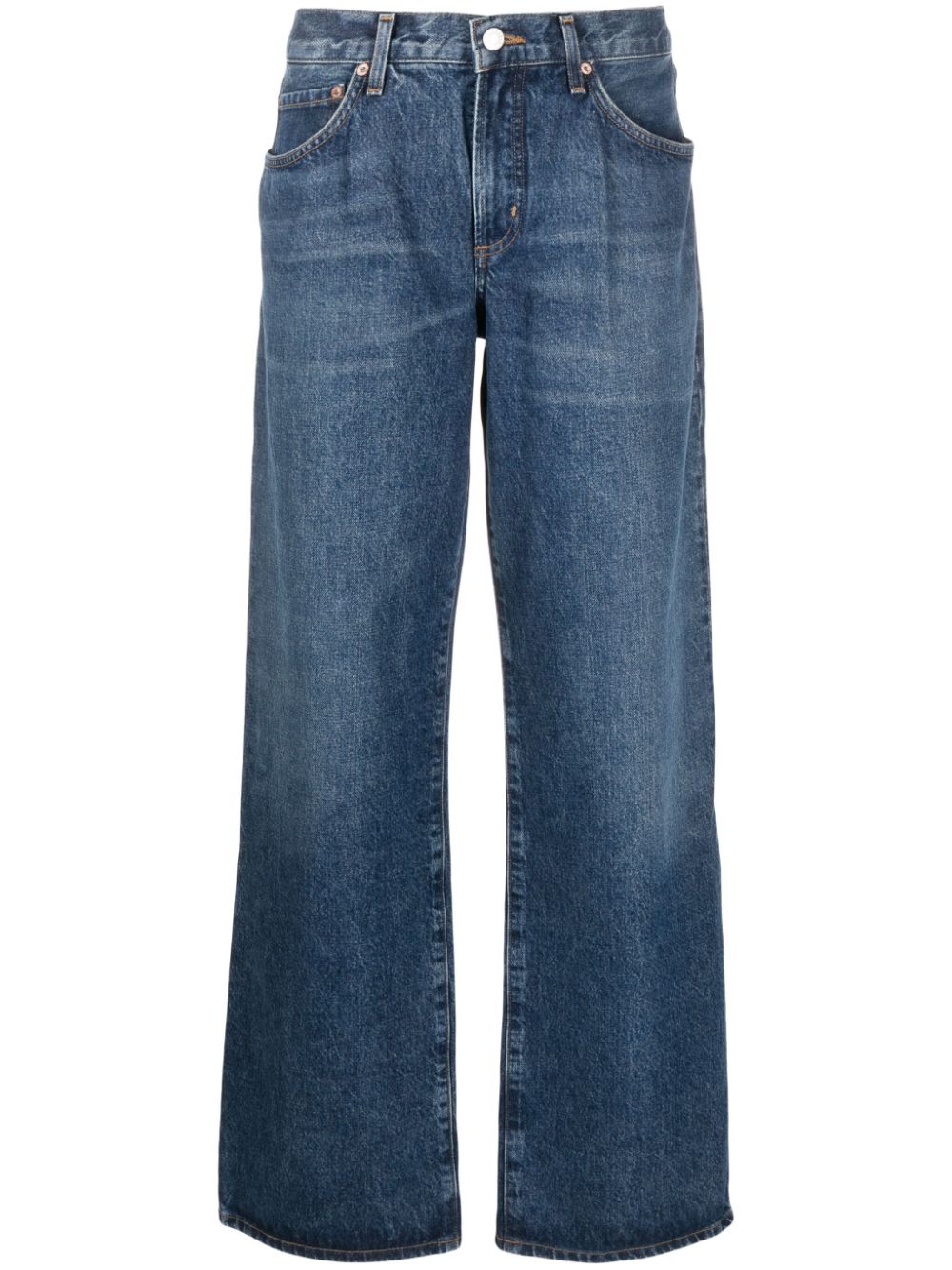 High-rise straight-leg jeans - Blue