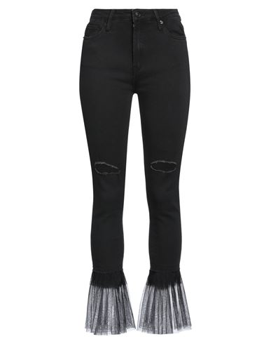 Woman Jeans Black Size 2 Cotton, Polyester, Elastane