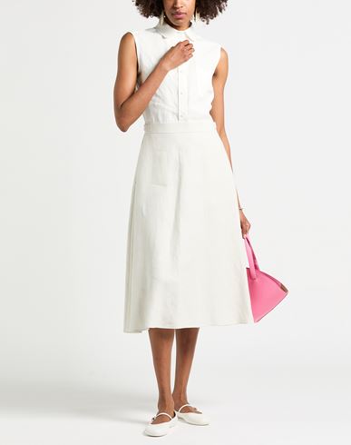 Woman Midi dress Off white Size 2 Linen
