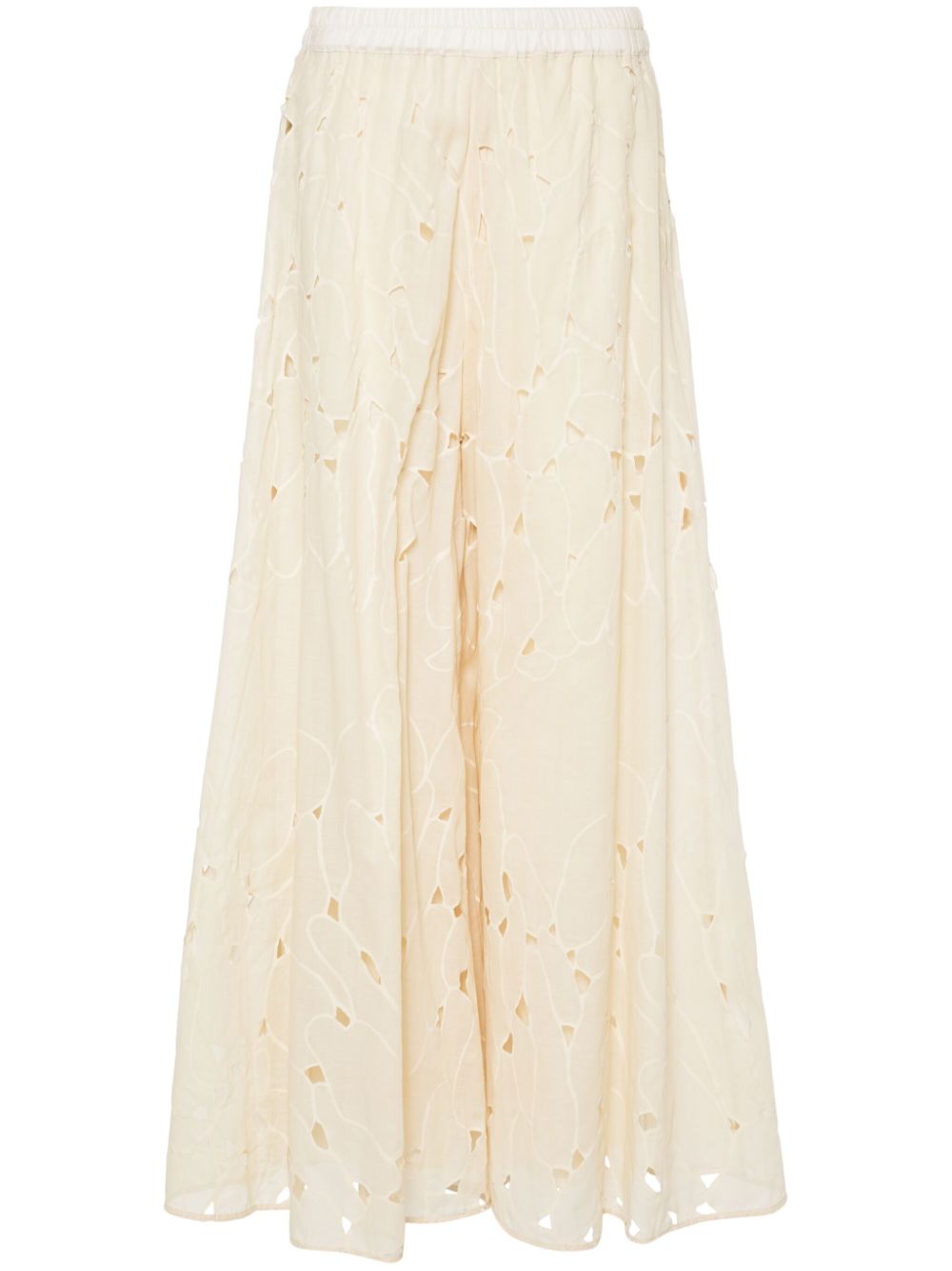 Cut-out detailed wide-leg trousers - Neutrals