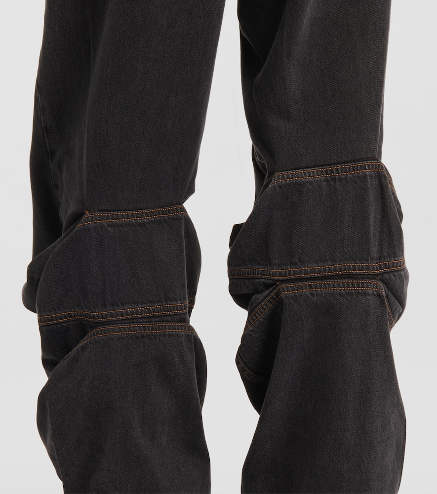 Evergreen Draped Cuff wide-leg jeans