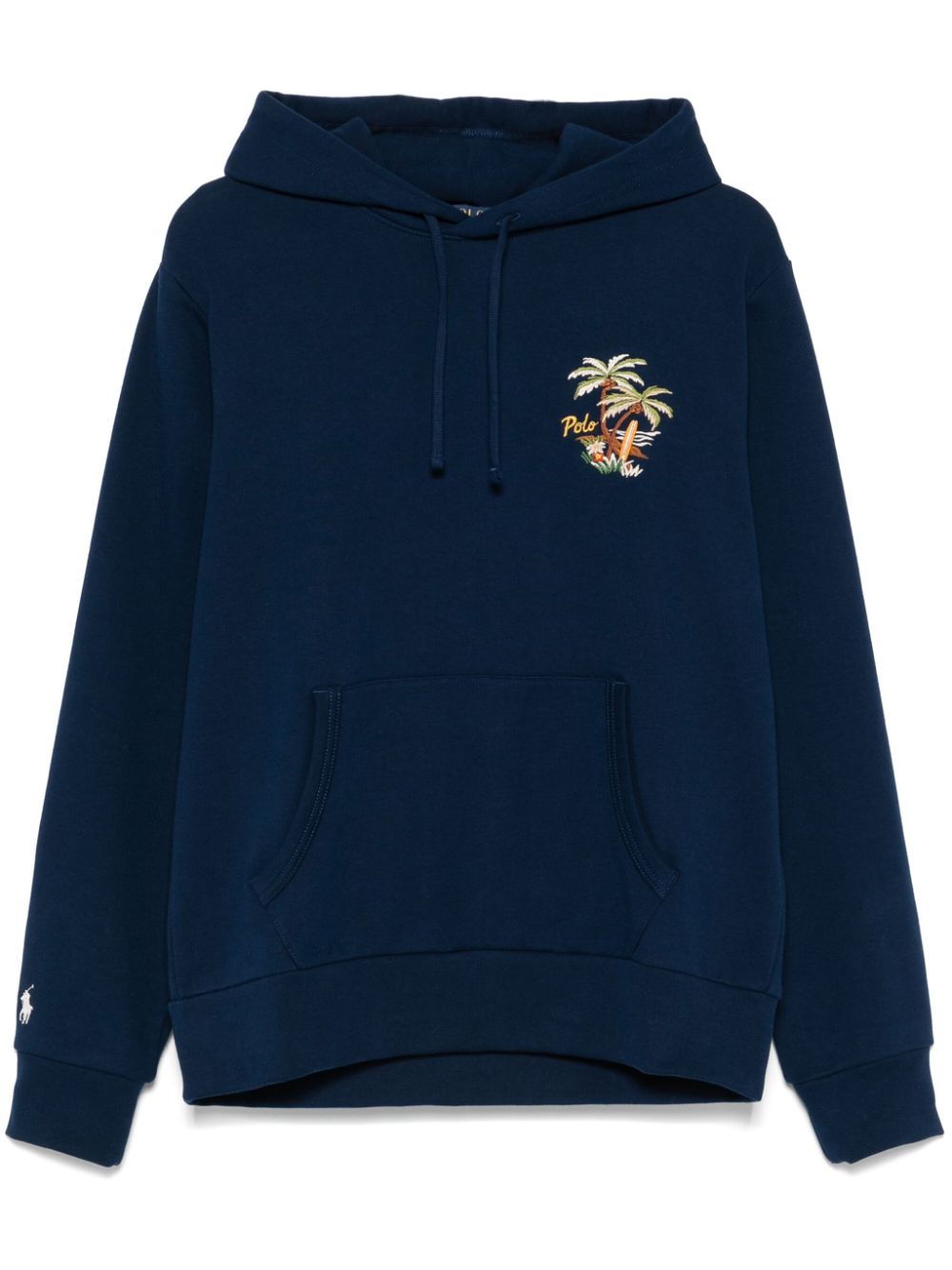 Logo-embroidered hoodie - Blue