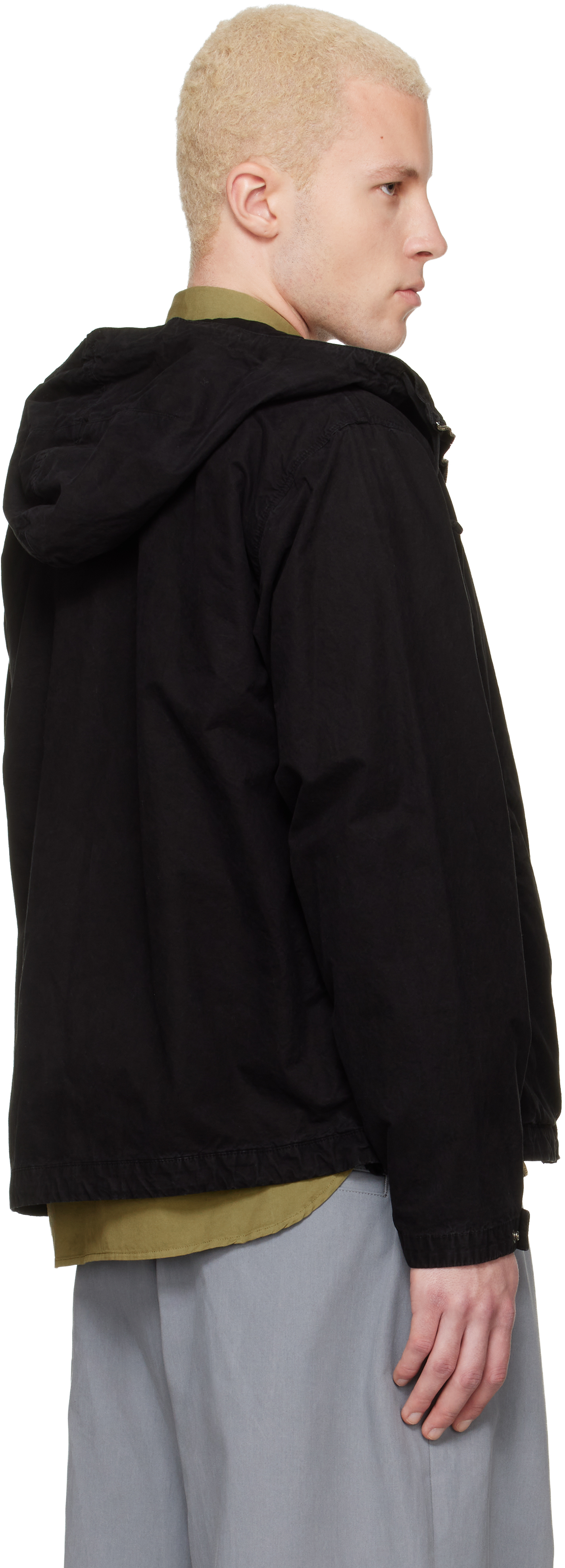 Black Micro-Reps Hooded Lens Jacket