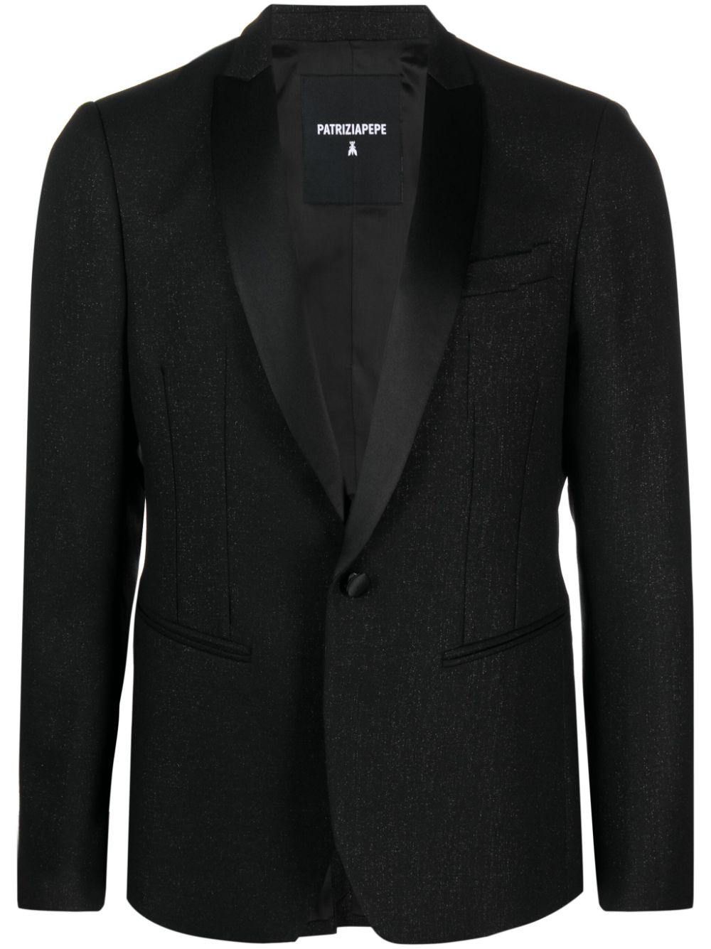 Slim-cut tuxedo suit jacket - Black