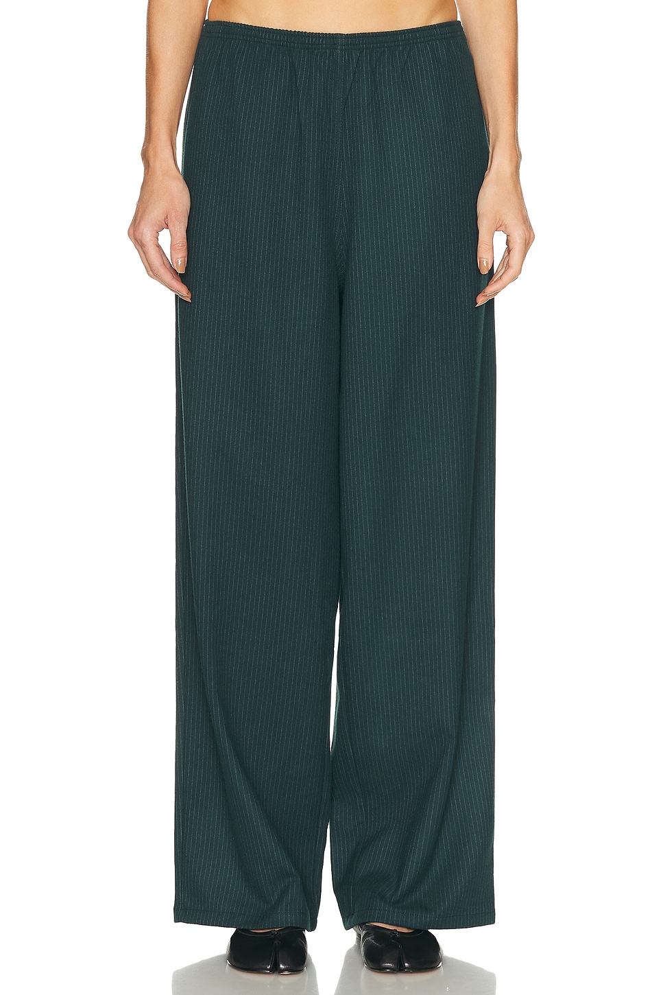 American Vintage Ugyno Pant in Rayures Lierre - Dark Green. L also in M