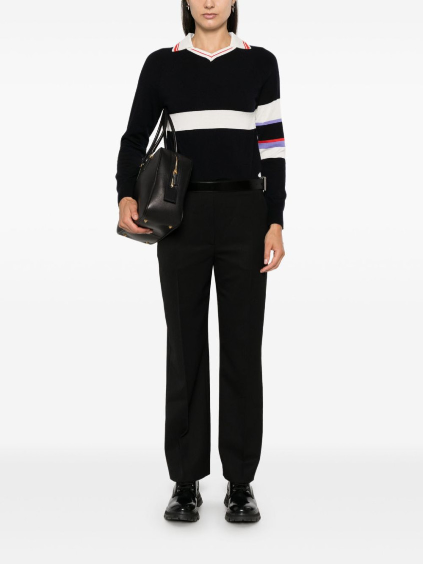 Black gabardine trousers