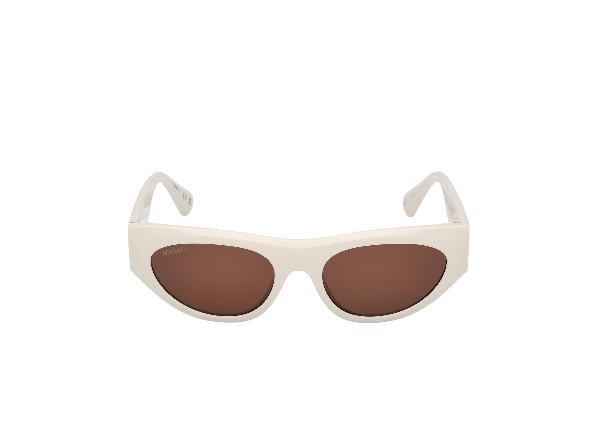 MAX&Co Mujer MAX&Co MO0147 25E Gafas de sol Inyectado Marfil Marrón Cat Eye Norma