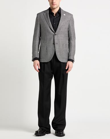 Man Blazer Black Size 38 Wool, Silk, Linen