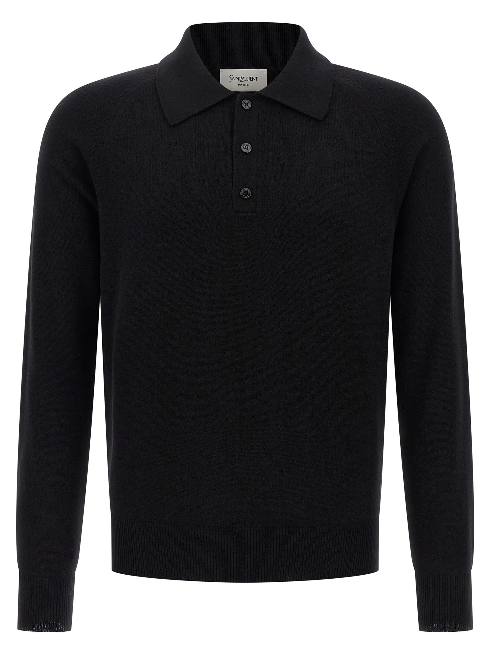 Black Wool Polo Shirt